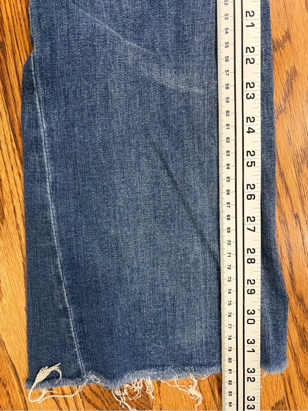 Dear John Distressed Frayed Waistband & Hem Flare Denim Blue Jeans (28) - Picture 6 of 7